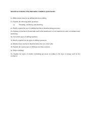 HD2 MANUFACTURING ENGINEERING SAMPLE QUESTIONS.docx